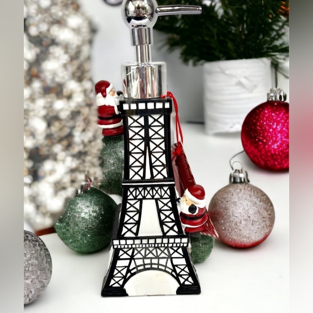 Paris Eiffel Tower Christmas Santa Soap or Lotion Dispenser